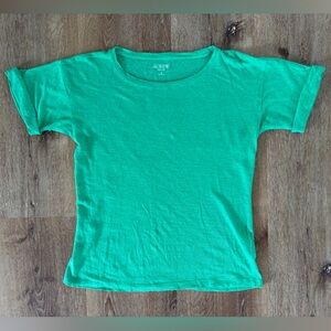 NWOT J.Crew Linen T-shirts in Island Green Size: S| Summer